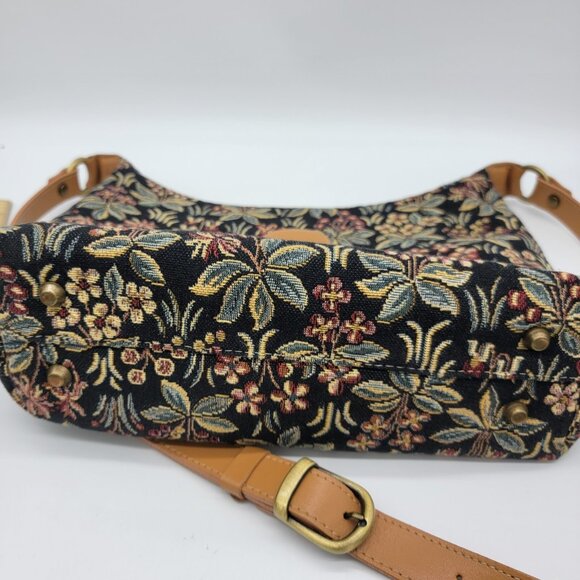 MILLE FLEUR SAUVAGE FRENCH FLORAL TAPESTY COTTON PURSE HANDBAG RARE EUC - Picture 10 of 10